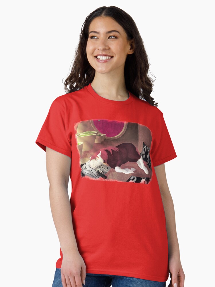Aperçu 2 sur 7. T-shirt classique avec l'œuvre L'heure de la sieste [Cheval][Rat] créée et vendue par ScotisFr.