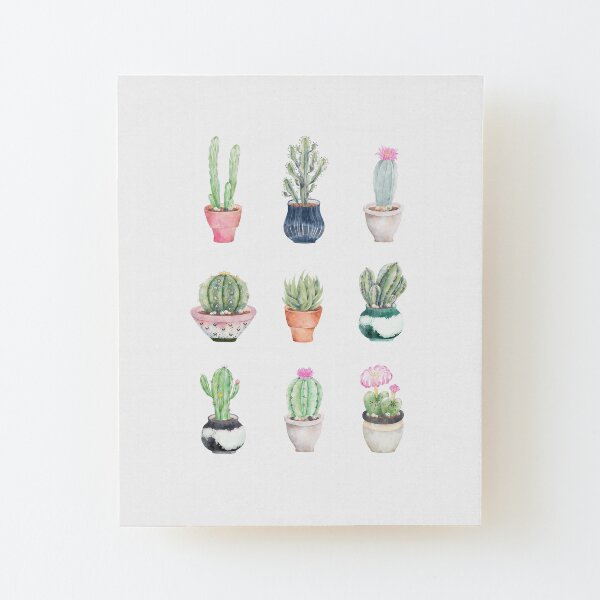 Succulents Wood Mounted Print