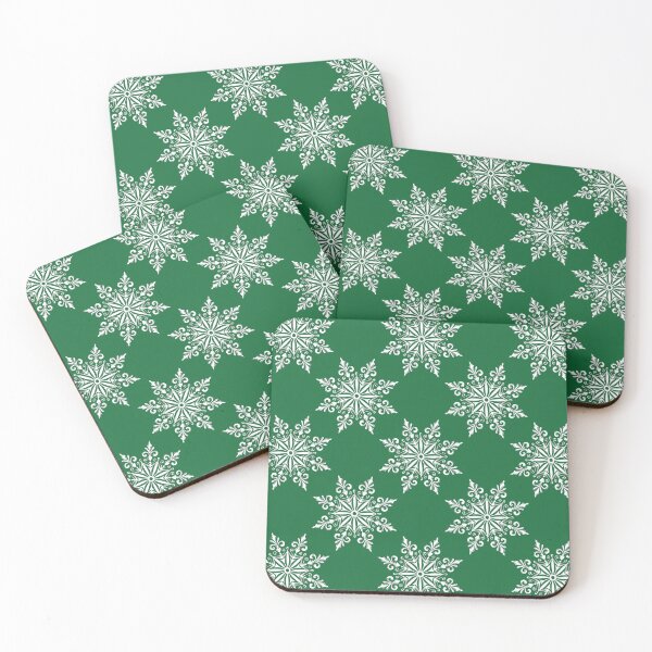 Item preview, Holiday Snowflake Pattern #3 on Green Background designed and sold by LaRoach Digital Arts.