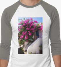 Bougainvillea in a Nimborio Lane Men's Baseball ¾ T-Shirt