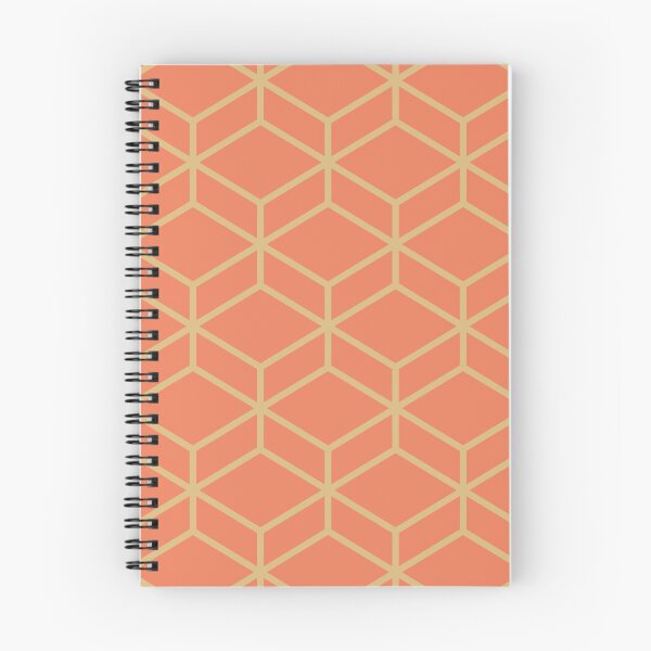 Item preview, Honeycomb Geometric Lattice in Coral Blush Pink and Golden Mustard designed and sold by kierkegaard.