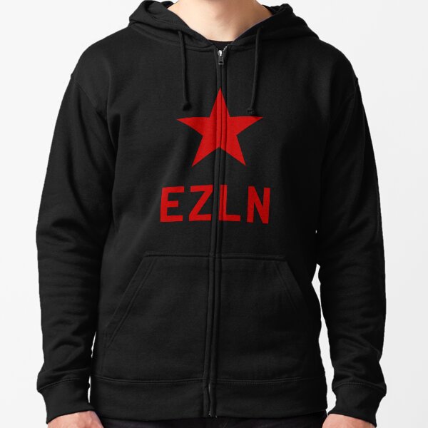 Bandera EZLN Sudadera con capucha y cremallera