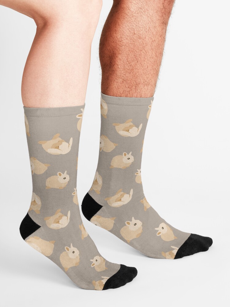 "Cute fluffy baby bunny" Socks by HotVector Redbubble