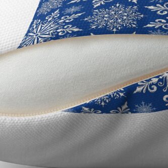 Alternate view of Holiday Snowflake Continuous Pattern #1 on Blue Background Throw Pillow