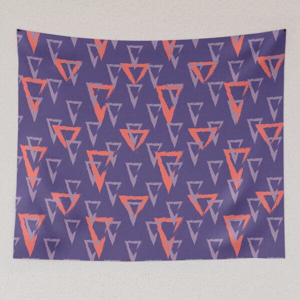 Item preview, Triangles minimalist abstract geometric pattern in Coral,Lilac and Ultraviolet designed and sold by pignpix.