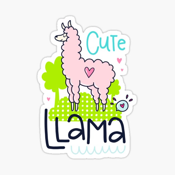 Item preview, Cute Pink Llama Love funny cute color lovely drawing designed and sold by ISMXDesign.