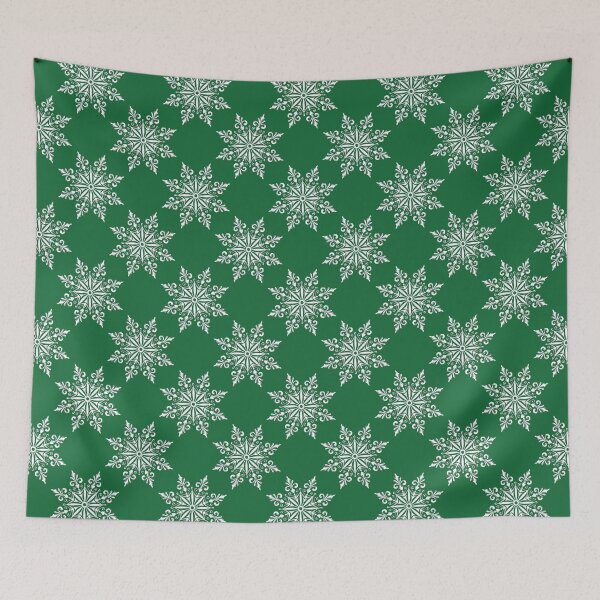 Item preview, Holiday Snowflake Pattern #3 on Green Background designed and sold by LaRoach Digital Arts.