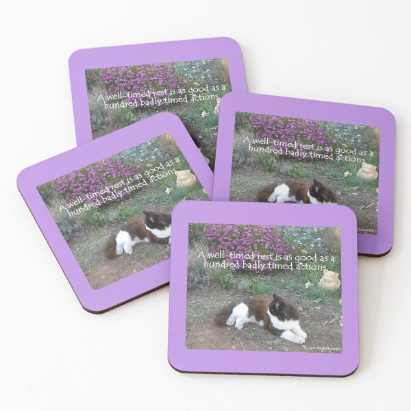 Item preview, Tuxedo Cat A Well Timed Rest Is As Good as a Hundred Badly Timed Actions - Inspirational Quotes designed and sold by Sarah  Rajkotwala.