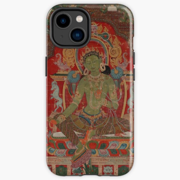 Green Tara (Khadiravani) is usually associated with protection from fear and the eight obscurations: pride, ignorance, hatred and anger, jealousy, bandits and thieves and so on. iPhone Tough Case