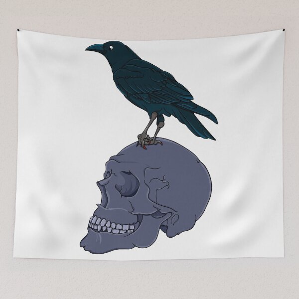 Item preview, Raven Perched On A Human Skull designed and sold by piedaydesigns.