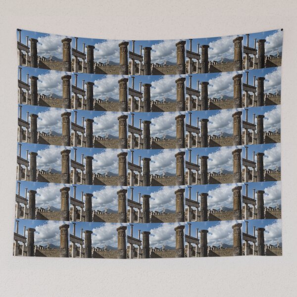 Item preview, Ancient Pompeii - the Forum Columns Framing Mount Vesuvius Volcano designed and sold by Georgia Mizuleva.