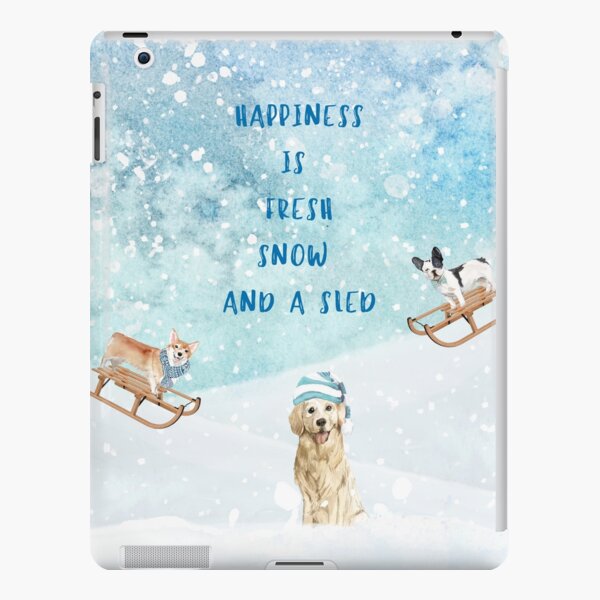 Happiness is, winter decor, winter dogs iPad Snap Case