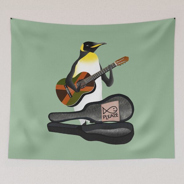Item preview, Penguin Busking designed and sold by piedaydesigns.