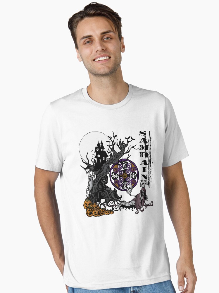 Thumbnail 2 of 7, Essential T-Shirt, Samhain (Halloween) Creepy Scene designed and sold by celthammerclub.