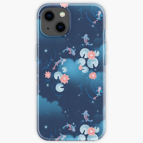 Koi pond - night iPhone Soft Case