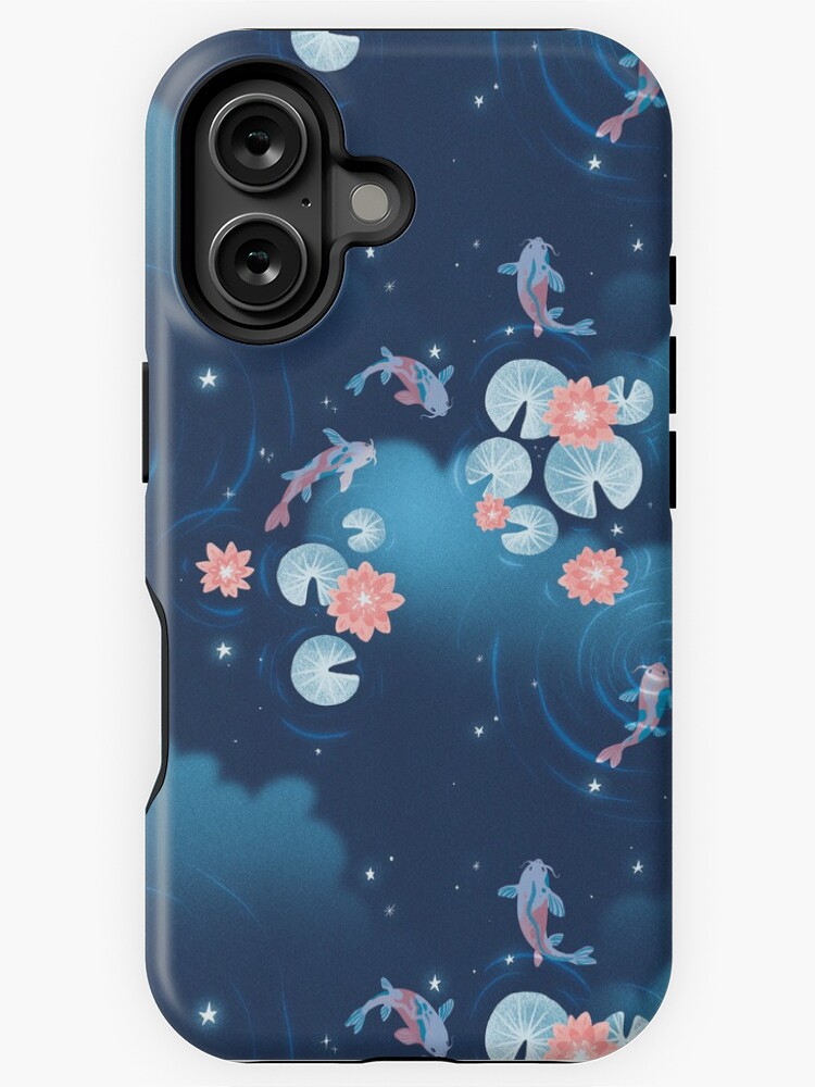 Aperçu 1 sur 4. Coque iPhone avec l'œuvre Étang de Koi - nuit créée et vendue par hellocloudy.