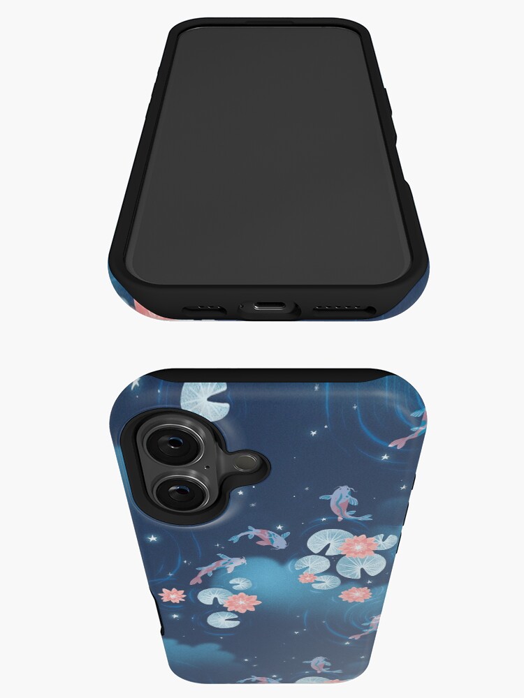 Aperçu 3 sur 4. Coque iPhone avec l'œuvre Étang de Koi - nuit créée et vendue par hellocloudy.