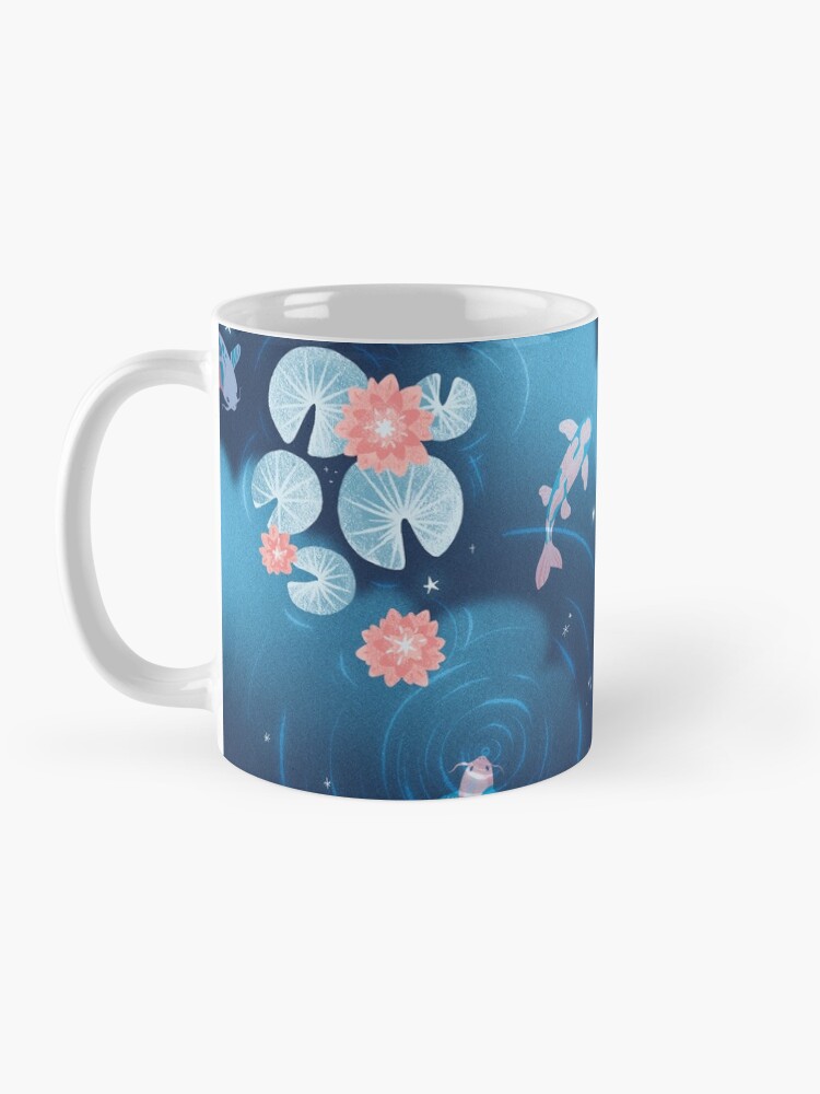Thumbnail 3 of 6, Coffee Mug, Koi pond - night designed and sold by hellocloudy.