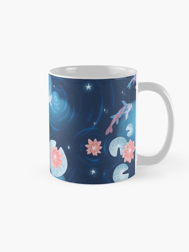 Thumbnail 5 of 6, Coffee Mug, Koi pond - night designed and sold by hellocloudy.