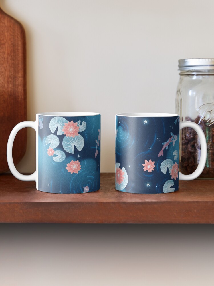 Thumbnail 2 of 6, Coffee Mug, Koi pond - night designed and sold by hellocloudy.
