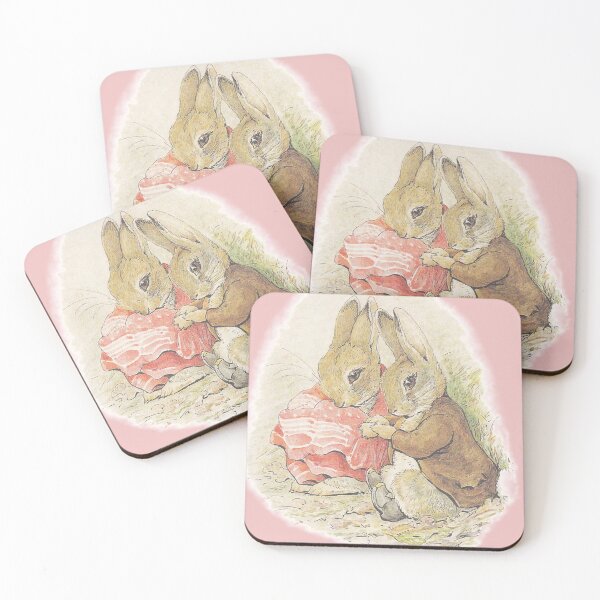 Item preview, Cuddling Rabbit Couple - Beatrix Potter designed and sold by forgottenbeauty.