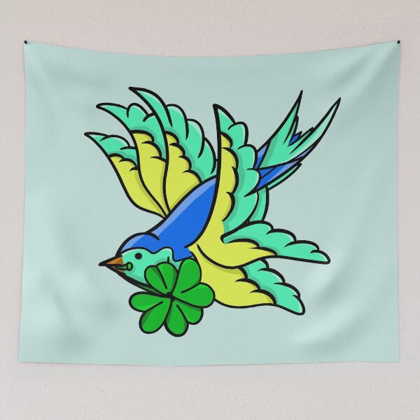 Item preview, Tattoo Inpsired St. Patrick's Day Swallow designed and sold by piedaydesigns.