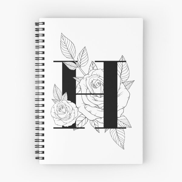 Artikelvorschau, Monogrammbuchstabe H mit Rosen-Linie Kunst entworfen und verkauft von GraphicsbyNel.