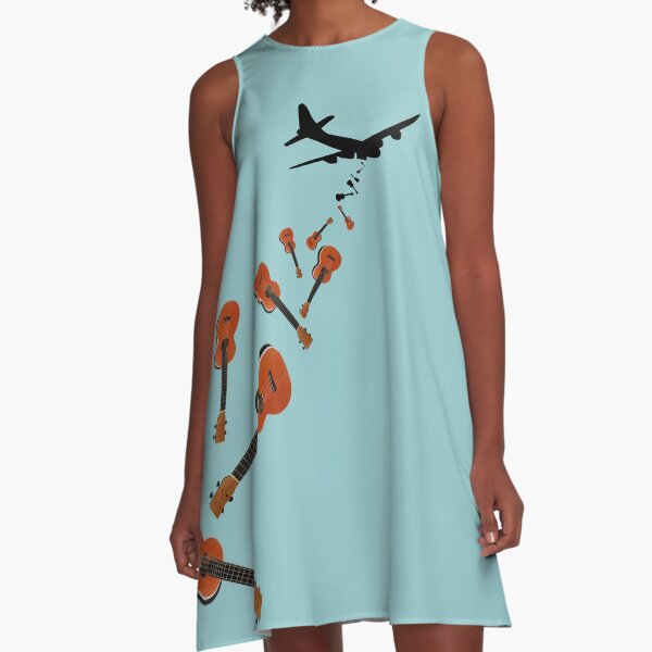 Ukes Not Nukes A-Line Dress