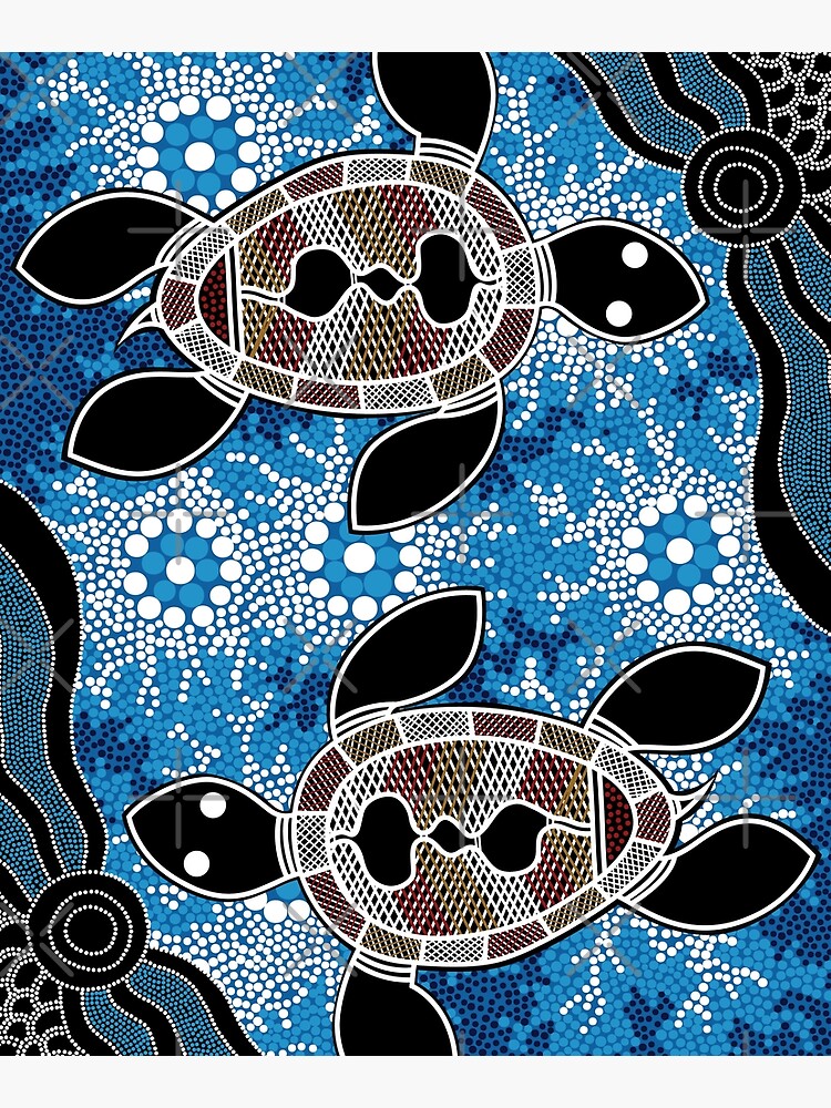 Aboriginal Art Authentic - Sea Turtles by HogarthArts