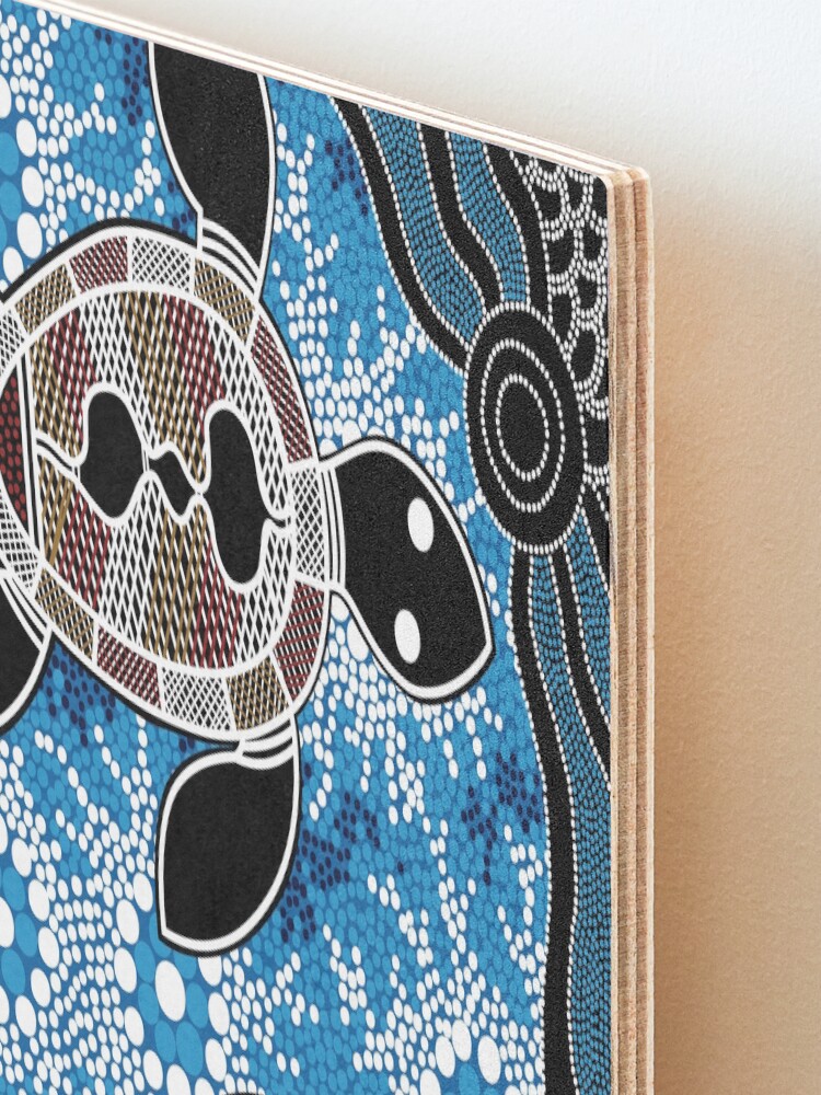 Alternate view of Aboriginal Art Authentic - Sea Turtles Mounted Print