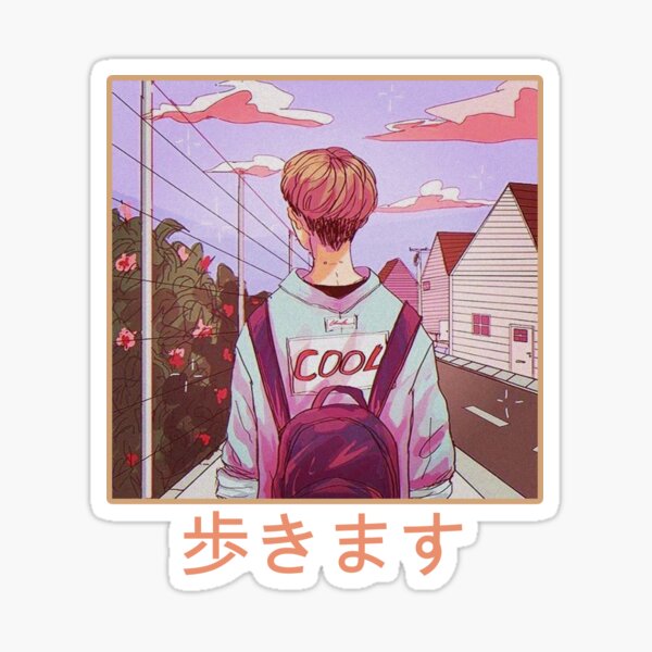 Lofi Manga 歩きます Sticker