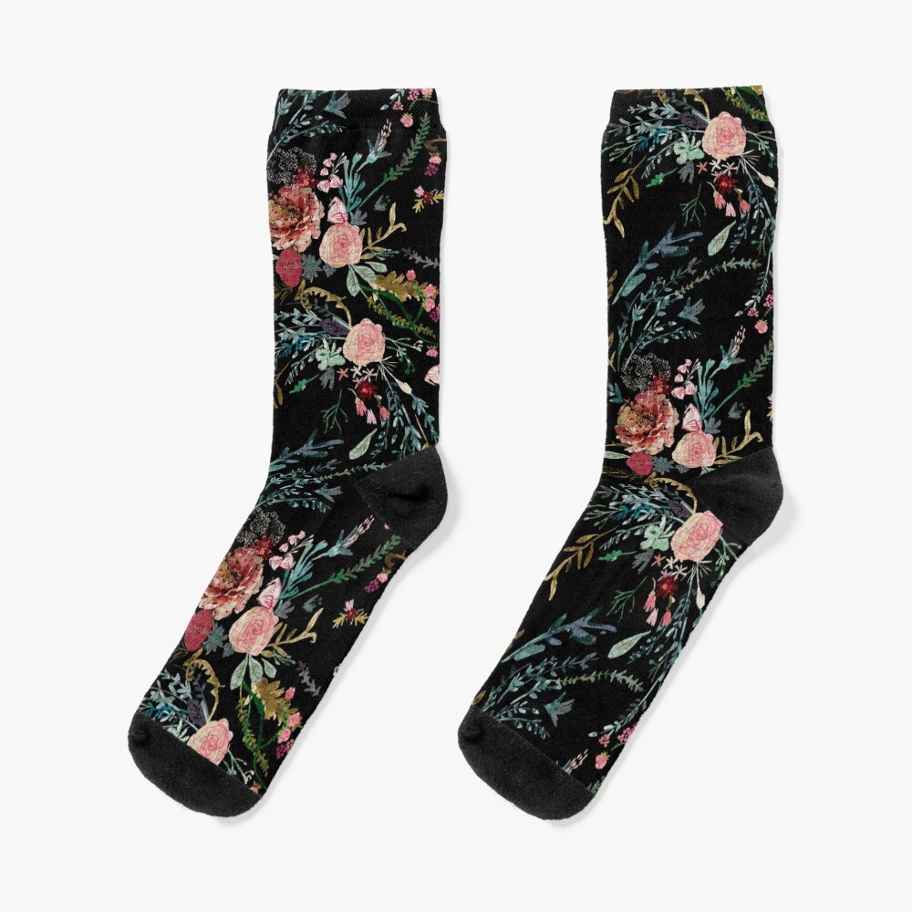 Midnight Floral Socks