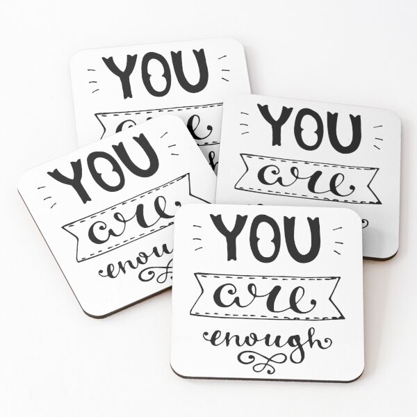 Aperçu de l'œuvre Motivational Inspirational and Positive quote - You are enough typography text art by Word Fandom - wordfandom créée et vendue par Kerry Pritchard.