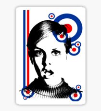 mod girl twiggy Sticker