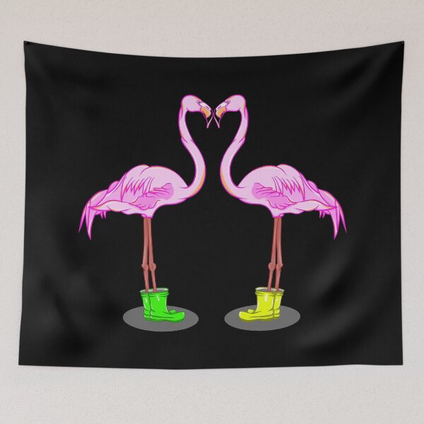 Item preview, Flamingos Wearing Boots designed and sold by piedaydesigns.