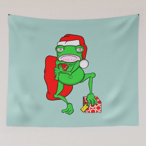 Item preview, Grumpy Frog Dressed as Santa designed and sold by piedaydesigns.