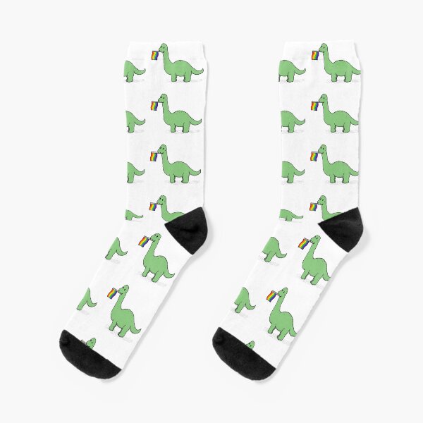 Dino & Rainbow Flag Socks