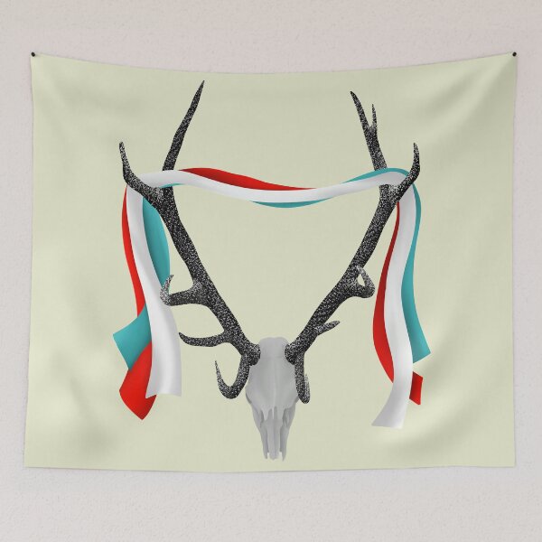 Item preview, Deer Head With Patriotic Ribbons designed and sold by piedaydesigns.