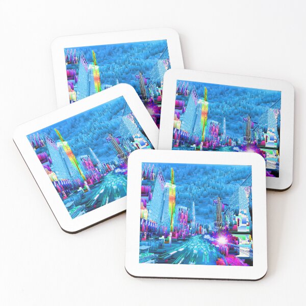 Item preview, "metropolis3B-1" Glitched image of a bustling metropolis designed and sold by telenaut.