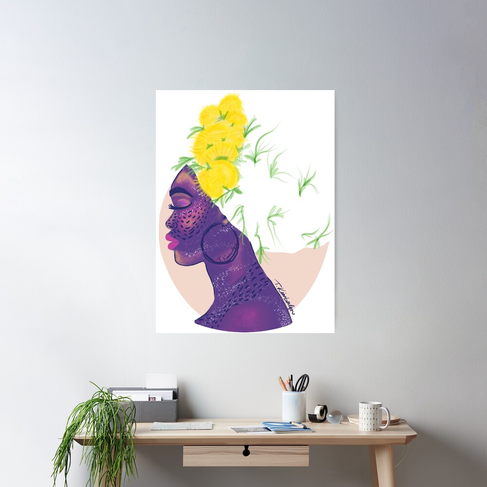 Dandelions in my Hair, Natural Hair, Headwrap, Turban Poster