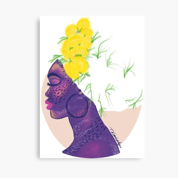 Dandelions in my Hair, Natural Hair, Headwrap, Turban Canvas Print
