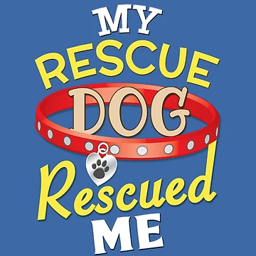 Artwork thumbnail, 'My Rescue Dog Rescued Me' (Blue) by The Button Gal