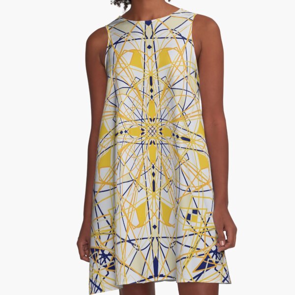 Golden Geo A-Line Dress