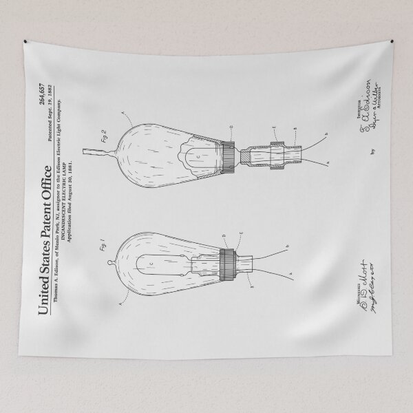 Item preview, Patente de bombilla Thomas Edison designed and sold by FinlayMcNevin.
