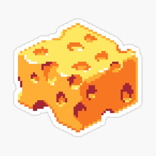 Pixel Cheese Cube Sticker