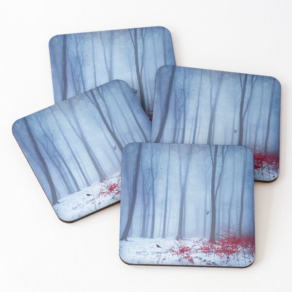 Item preview, Cold Forest - Foggy Beech Tree Forest in Winter designed and sold by Dyrk Wyst Redbubble Shop.