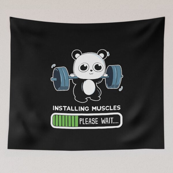 Item preview, Panda Installing Muscles designed and sold by designeclipse.
