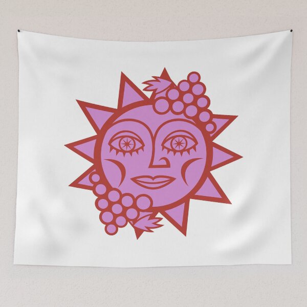 Item preview, Valentine's Day Original Sun with Farm Harvest Vineyard Grapes Design for Wine Lovers (full red and pink) designed and sold by wariana.