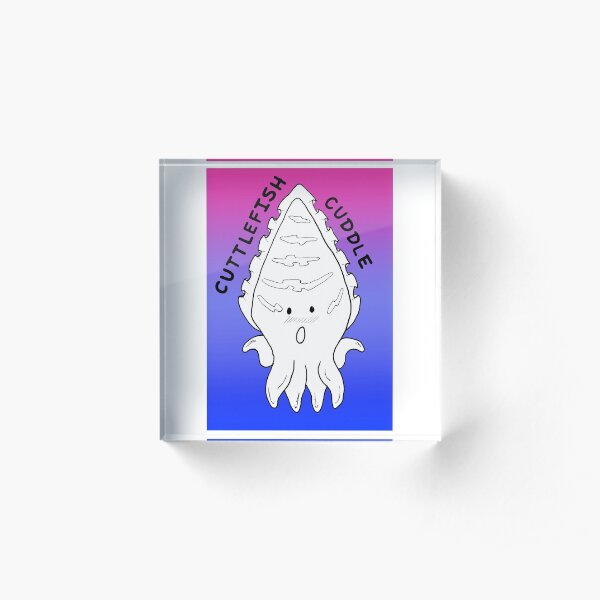Cuttlefish Cuddle Bi Flag Acrylic Block