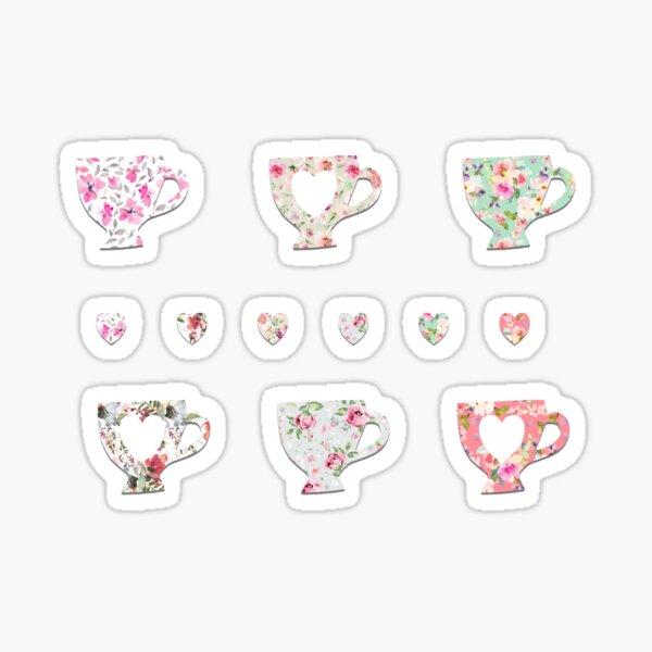 Chintzy Teacups Sticker
